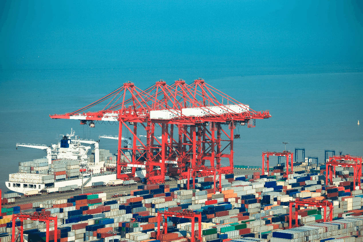 Hình minh họa cảng và vận tải container